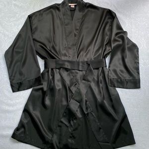 Victoria’s Secret Black Satin Robe